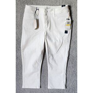 NEW Seven7 Women's Mid Rise Skinny Cropped Stretch Jeans White Size 8 $64 MSRP